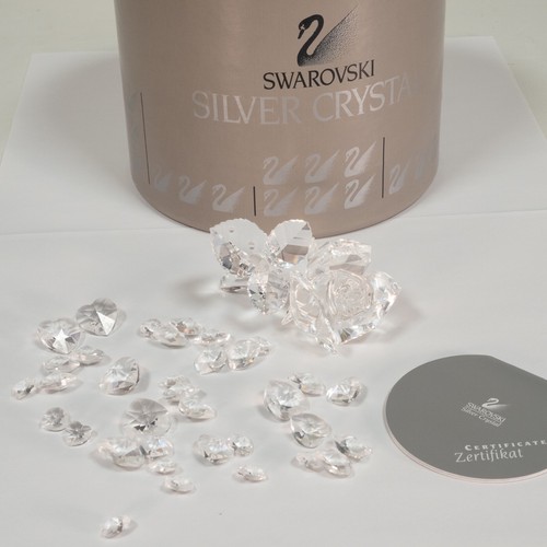 Swarovski silver crystal rose - crystal,