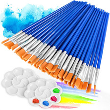50 Pezzi Pennelli per Dipingere,Pennelli per Pittura Nylon,Set Di Pennelli per A