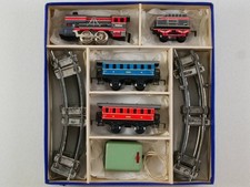 Confezione treno Distler ferrovia in lamiera locomotiva a vapore motore Porsche IMBALLO ORIGINALE 1704-21-32