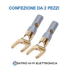 Connettori a Forcella Metal placcati oro Spade per cavo 4mm diametro 7mm