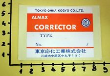 TOKYO OHKA KOGYO ALMAX CORRECTOR ADESIVO STICKER VINTAGE NEW ORIGINAL