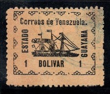 Venezuela 1903 Mi. 23 Timbrato 100% 1 B, Partito Rivoluzionario, Guyana, Nave