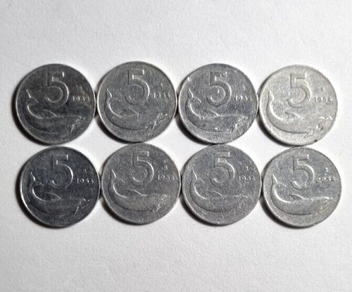 Lire 1954 lotto 8 monete - -,