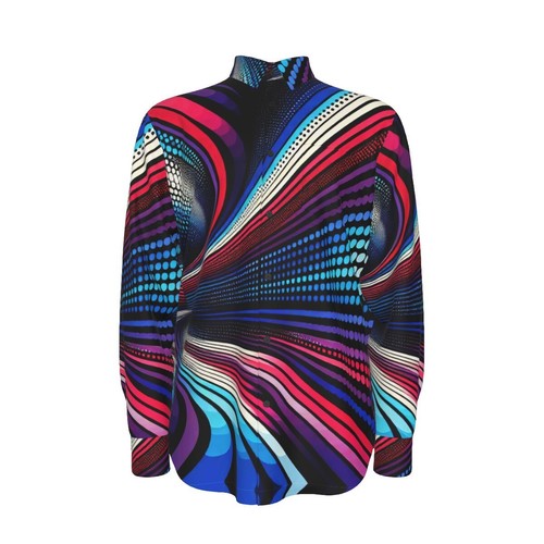 Camicia elegante uomo blu pop