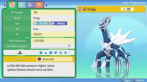 Dialga 6iv masterball - dialga, +
