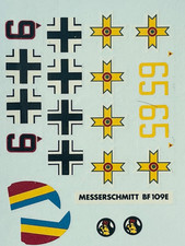Decalcomanie: Messerschmitt. BF/109.E Matchbox | n. PK-17 | 1:72