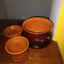 pentola in coccio PIRAL ALBISOLA  Con Due Ciotole nuova mai usata Tutto Insieme