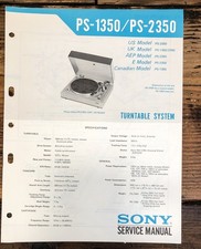 Sony PS-1350 PS-2350 Giradischi/Giradischi Manuale di servizio *Originale*