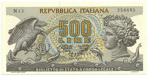 500 lire biglietto stato - lire, di