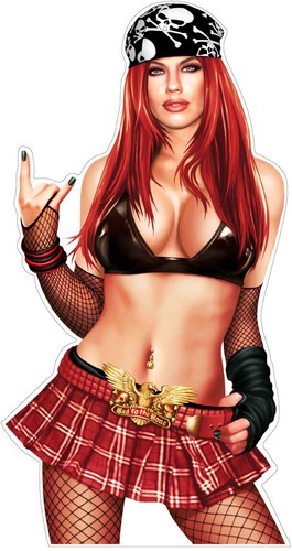 Adesivo pinup rock girl - rock,