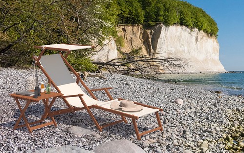 Sedia sdraio legno con - a,