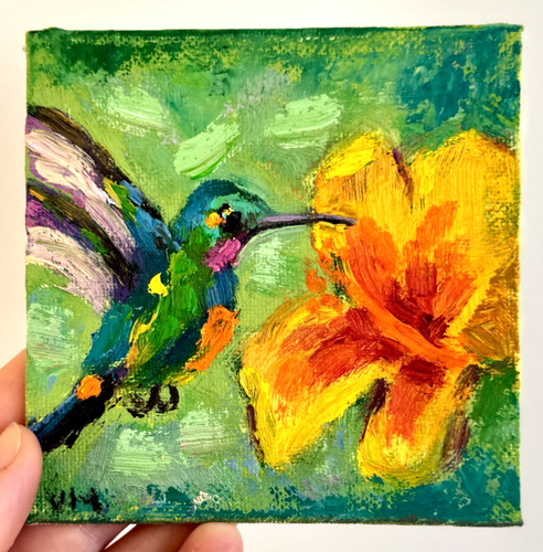 Colibrì quadro originale olio