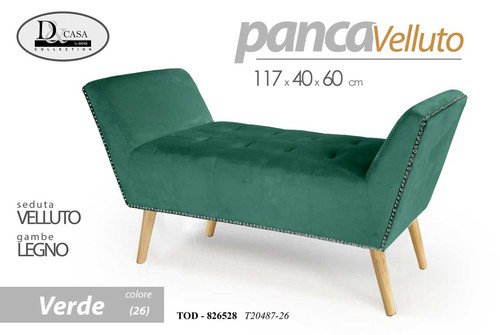 Panca velluto verde - panca, classica