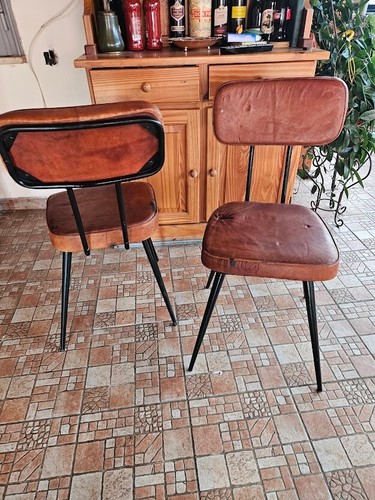 Coppia sedie vintage - coppia, pelle