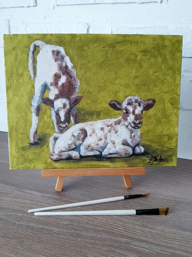 Quadro mucca fattoria arte