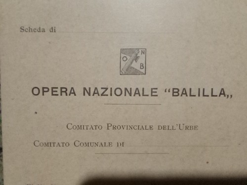Scheda fascista opera - scheda,