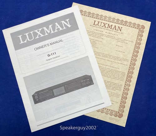 Manuale uso originale - originale, luxman