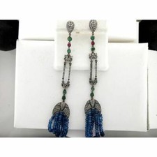 Orecchini LeVian Carlo Viani in argento sterling 925 con smeraldo 3,52 ct