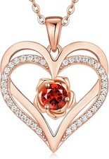 Collana donna cuore rosa