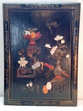 Pannello laccato intarsiato