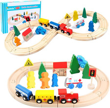 Pista Treno in Legno, 33 Pezzi