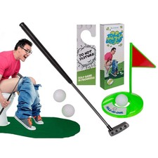 Toiletten-Golf-Set 6-teilig – Lustiges Mini Golf Spiel fürs WC – inkl. Schläger,
