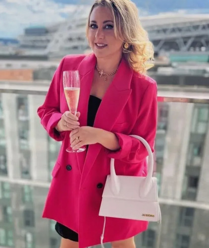 Blazer lungo zara rosa fucsia - blazer,