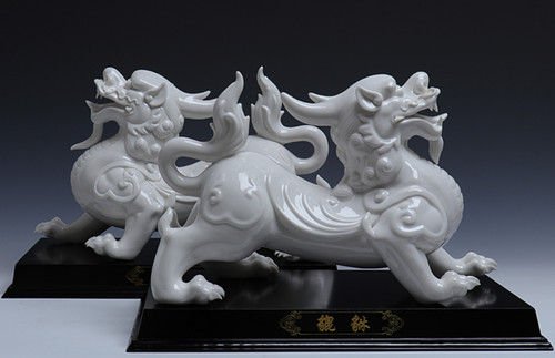 Coppia statue bestia - , 14"