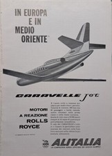 ALITALIA CARAVELLE JET - Rara Pubblicità D'epoca - 1960 - Aerei