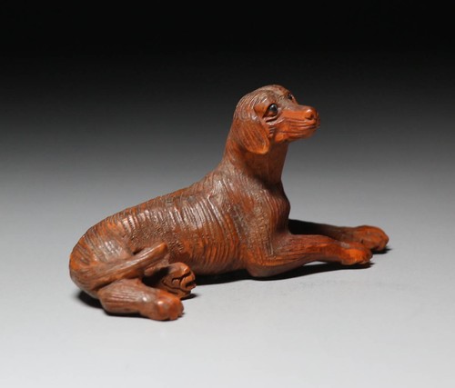 Antico cane giapponese netsuke - cane,