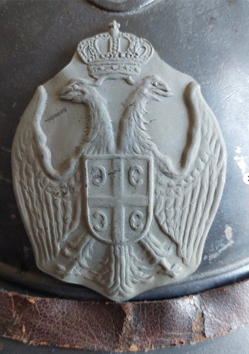 Casque adrian plaque serbe - plaque,