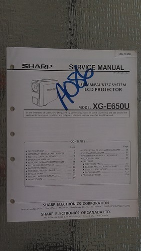 Sharp e650u manuale di - xg-e650u,