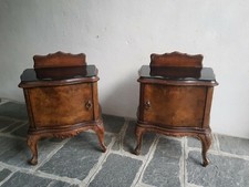 Coppia comodini in legno con piano in vetro - Anni 50