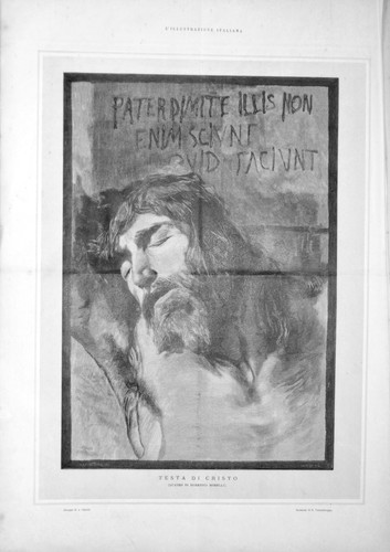 Stampa antica testa cristo - antica,