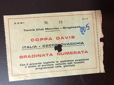 TENNIS COPPA DAVIS: VECCHIO BIGLIETTO PARTITA ITALIA-CECOSLOVACCHIA
