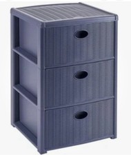 Cassettiera blu 3 cassetti mobile per bagno cucina ufficio porta oggetti casa