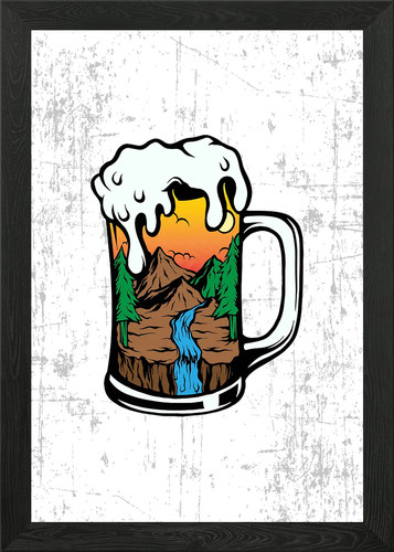 Illustrazione montagna con - illustrazione,