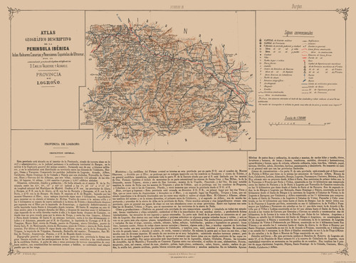Mappa storica logrono spagna - mappa,
