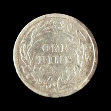 One Dime Barber Argent (10
