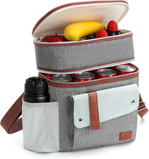 Borsa Termica Porta Pranzo, 7L Doppio Borsa Frigo Piccola Pranzo Ufficio Con Tra