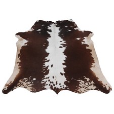 Mucca Tappeto Pelle Medio Marrone Scuro Bianco Vero Vacchetta Tappeto Mucca Skin