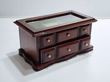 Portagioie carillon antico in legno con porta gioielli anelli cofanetto vintage