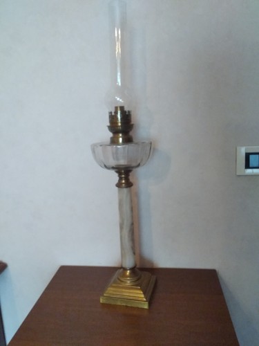 Antico lume ottone vetro - ottone, ,vetro