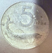 Moneta 5 Lire Anno 1954