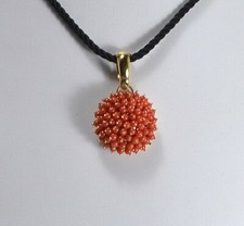 RED GOLD CORAL PENDANT BALLS