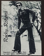 ROCKY ROBERTS CARTOLINA PROMOZIONALE CON AUTOGRAFO ORIGINALE