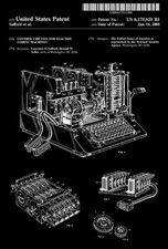 2001 - Macchina Codifica Elettrica Circuiti di Controllo - Macchina Enigma - Poster Brevetto
