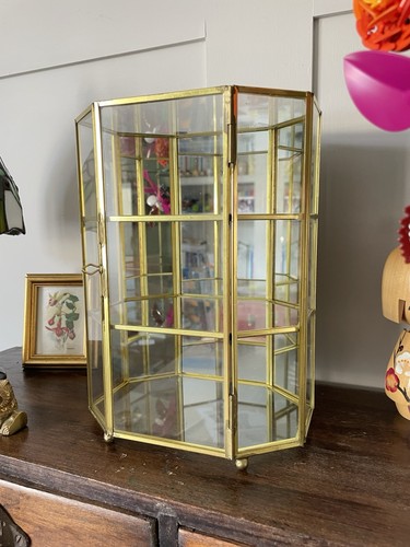 Vintage brass glass - brass,