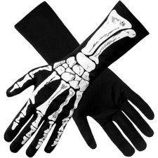 Guanti in osso scheletro Boland adulto Halloween vestito fantasia