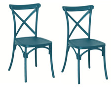 Kit 2 sedie polipropilene cucina bar ristorante interno esterno verde petrolio